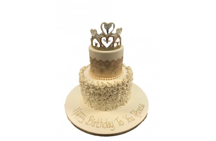 Elegant Crown Tiered Cake